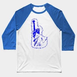 Statue of Liberty in Blue - Graphic Baseball T-Shirt